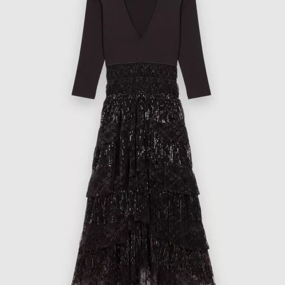 Maje Elegant Black Long Sleeve Dress